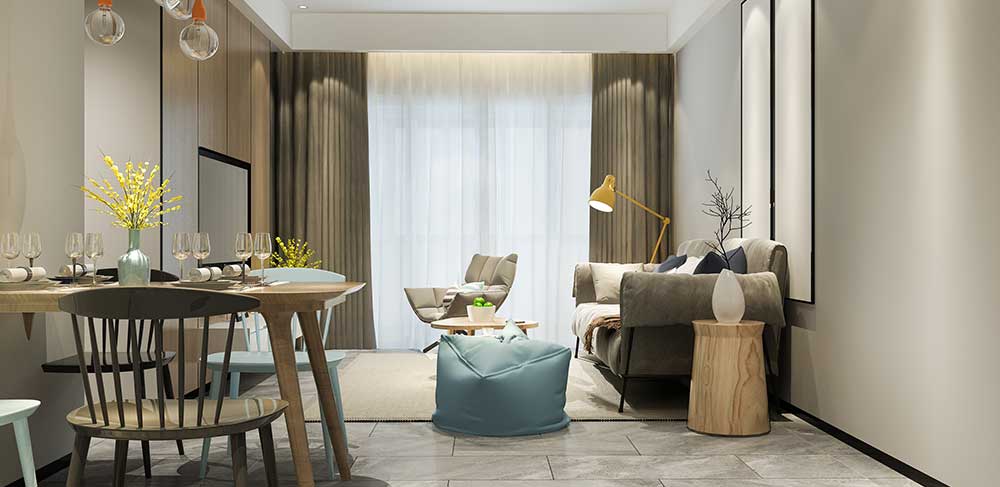 Hiranandani Hinjewadi apartment living and dining area, representative interior